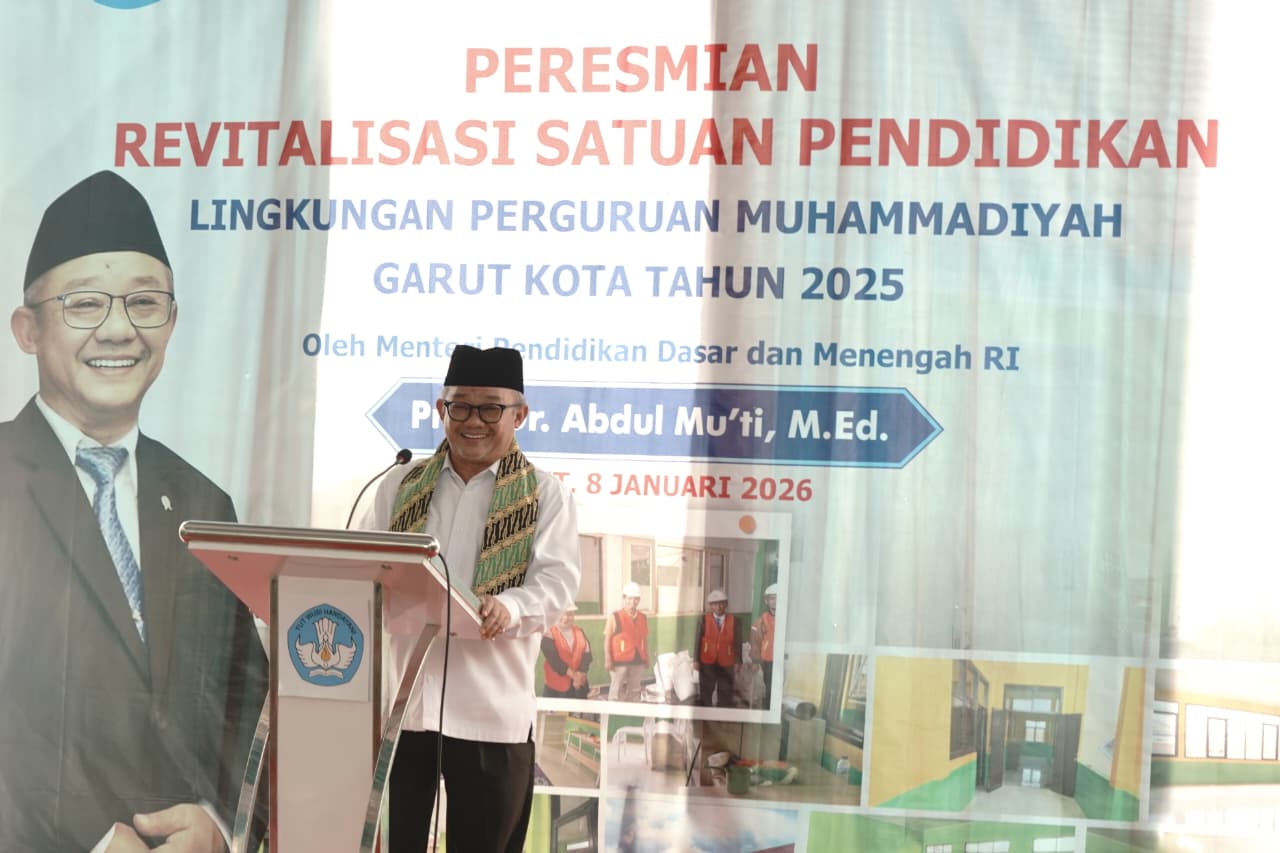 Resmikan Revitalisasi SD Muhammadiyah 1-5 Garut, Mendikdasmen Gelontarkan Rp133 Milliar Untuk 156 Sekolah Di Garut