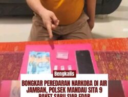Polsek Mandau Bongkar Peredaran Narkoba di Air Jamban, 9 Paket Sabu Siap Edar Diamankan