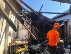 Rumah di Tanggul Jember Terbakar Akibat Korsleting Listrik, BPBD Salurkan Bantuan Logistik